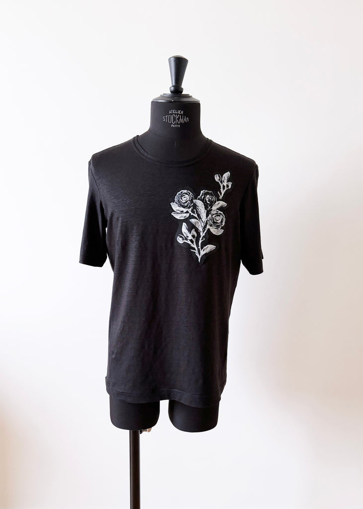 Sailor t-shirt - Roses patch (black) - Private Sales 25