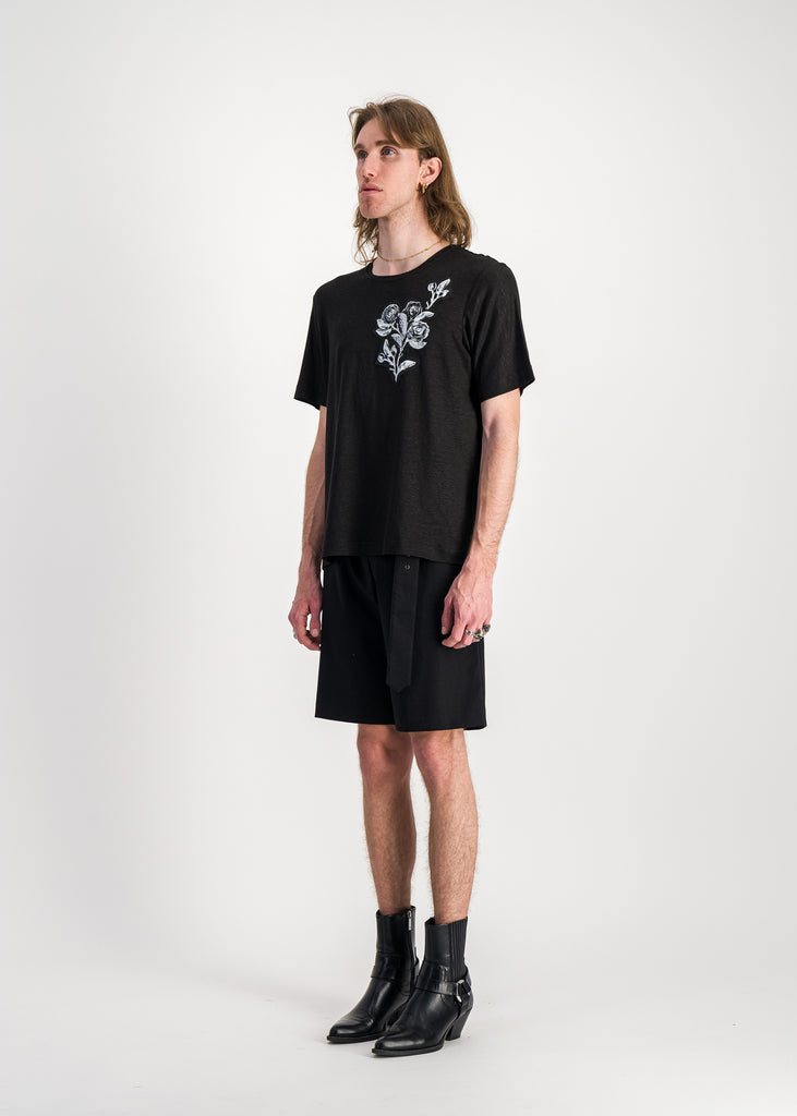 Sailor t-shirt - Roses patch (black)