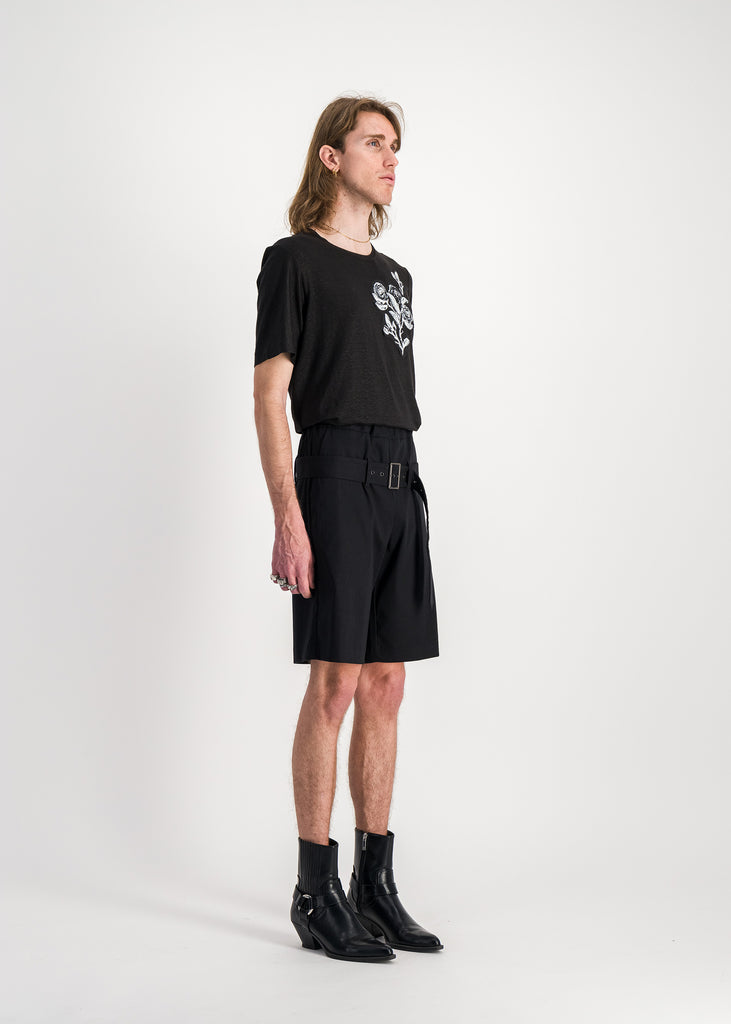 black shorts