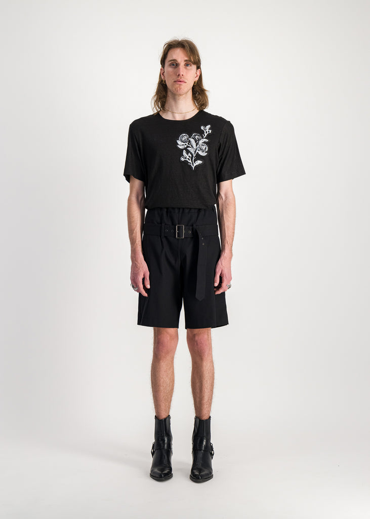 black shorts