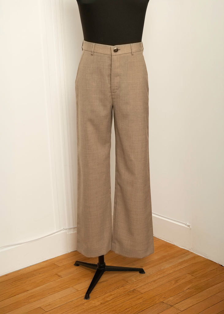 Sand-colored wool pants