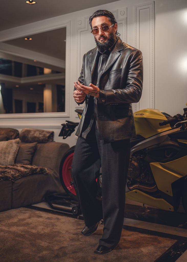 Black leather jacket