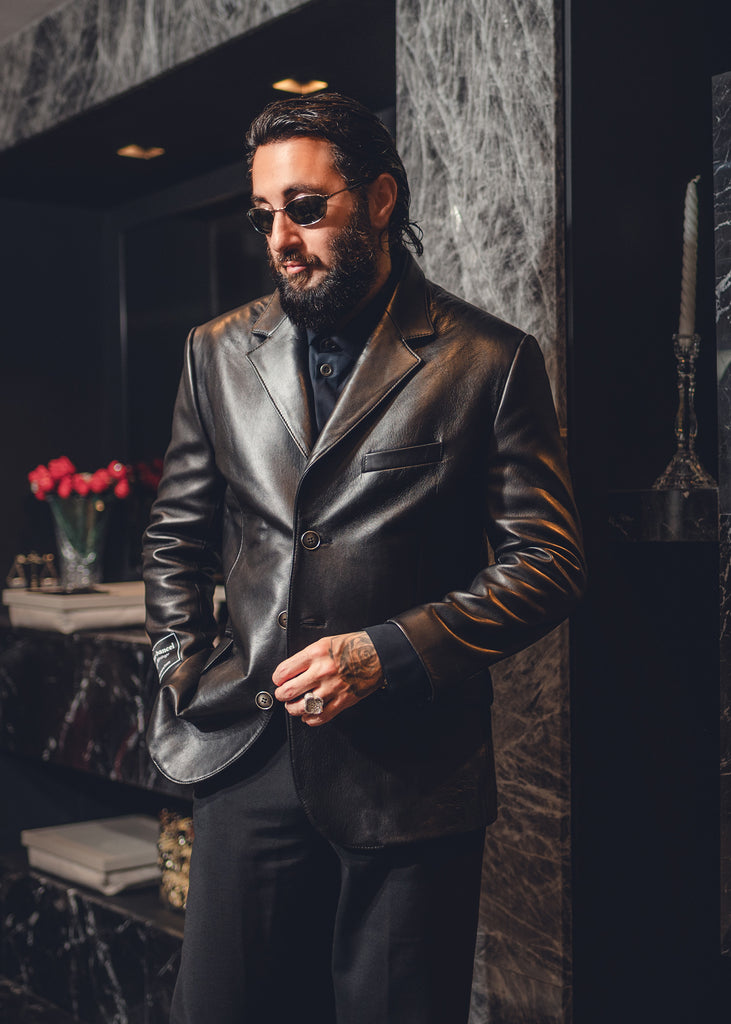 Black leather jacket