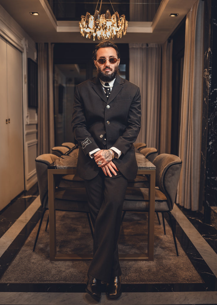 Black wool suit jacket