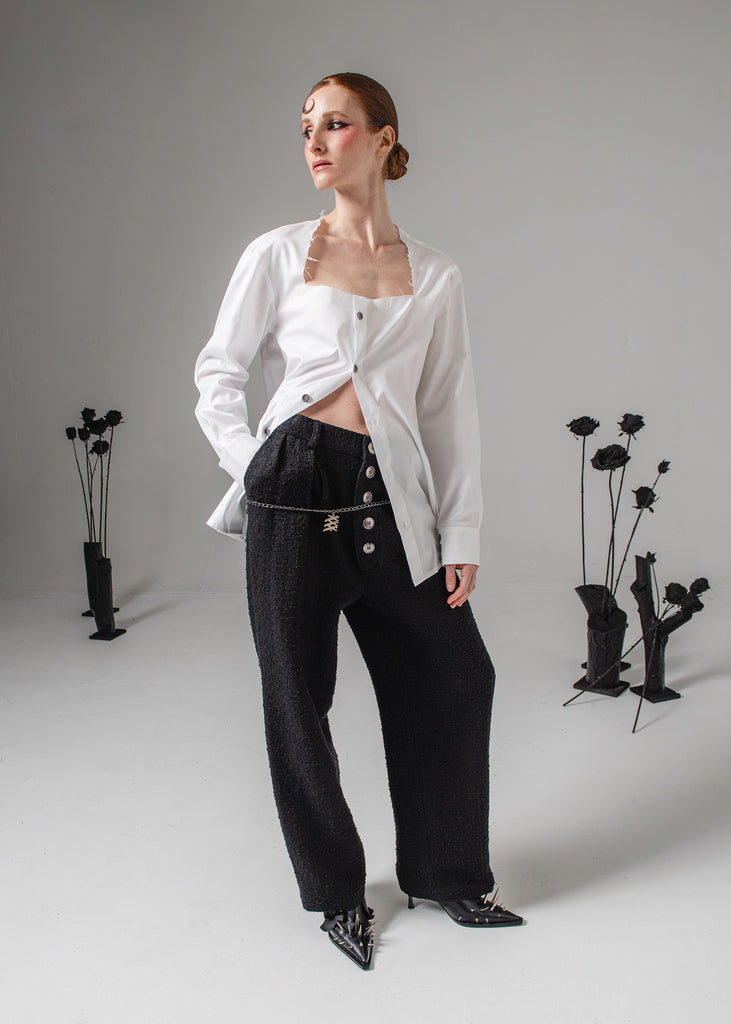 Square white shirt