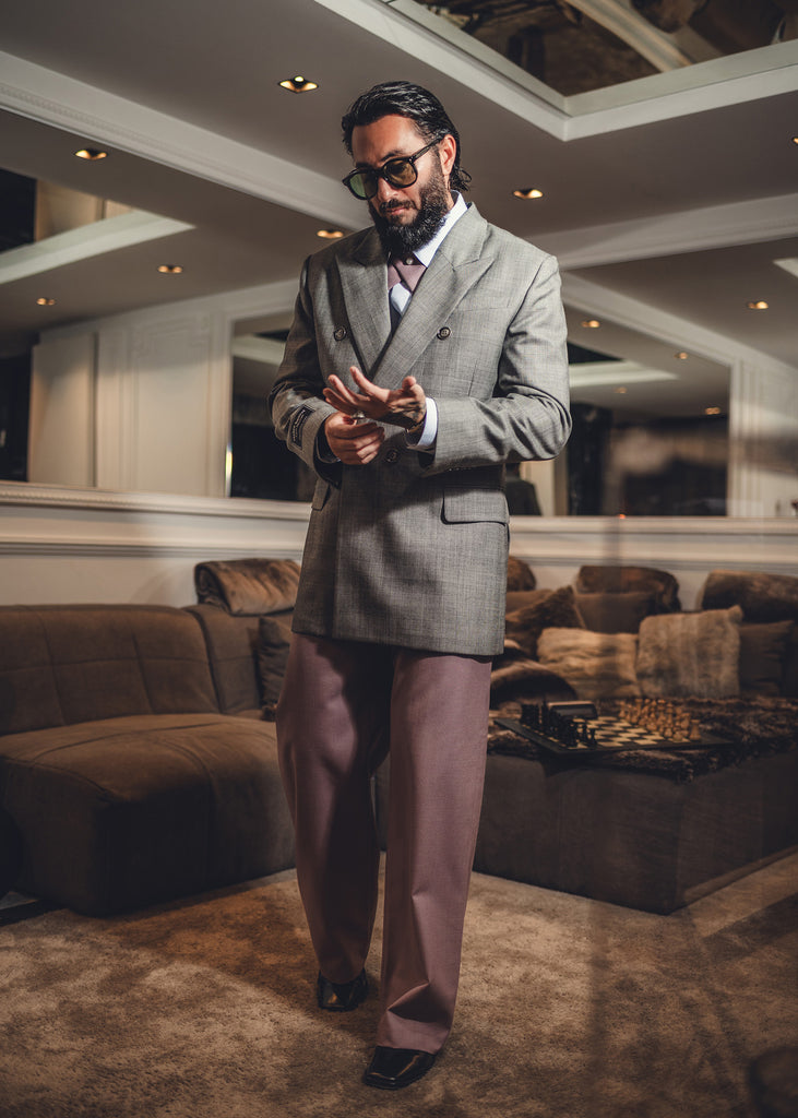 Grey wool suit jacket