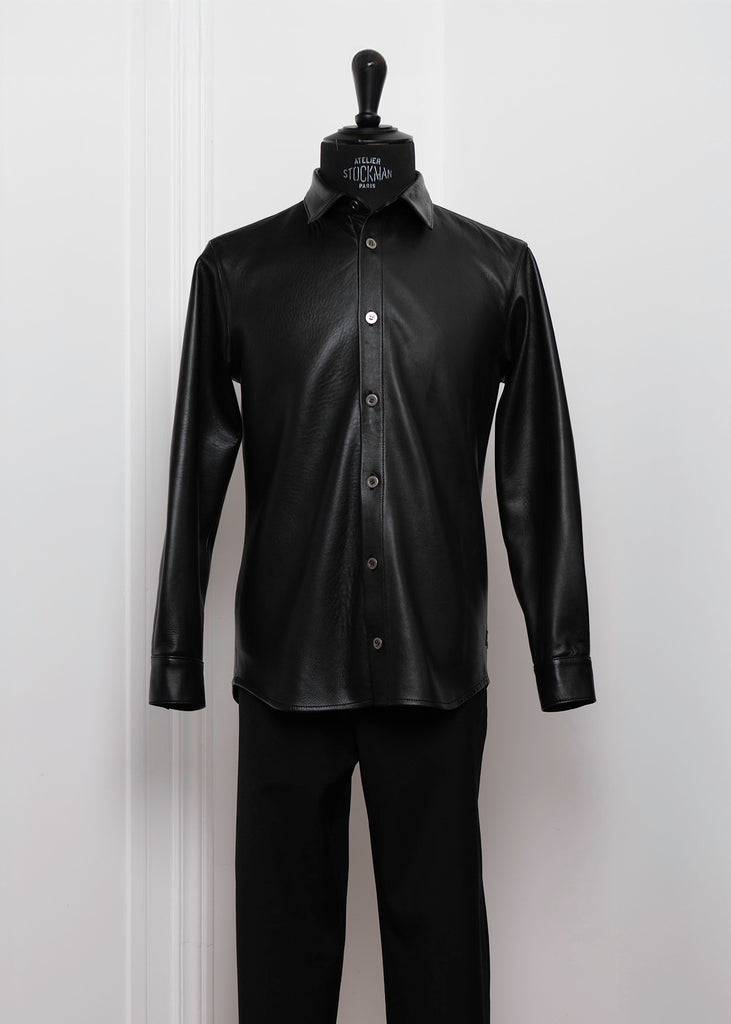 Black leather shirt