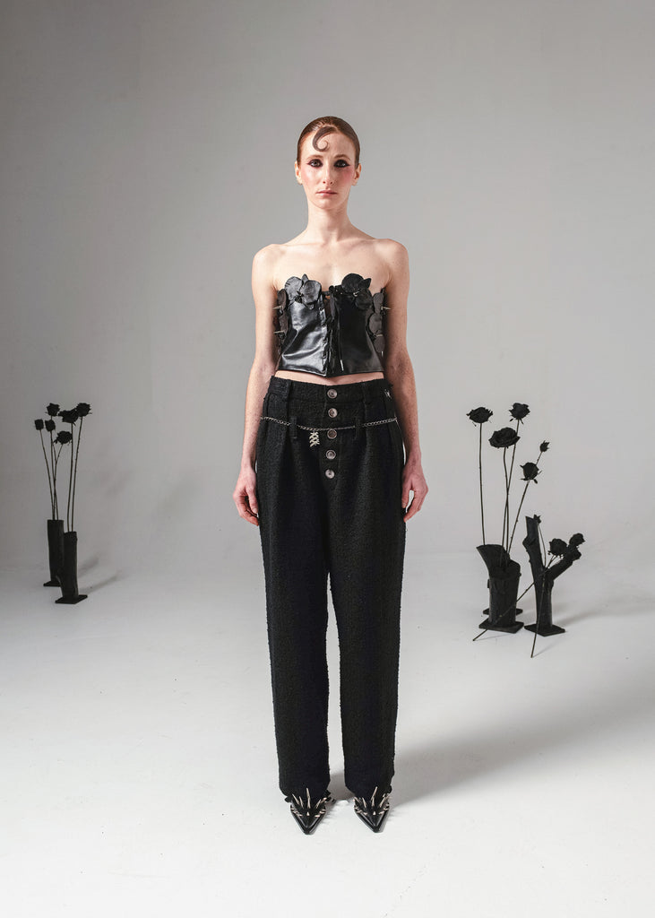 Leather flower corset