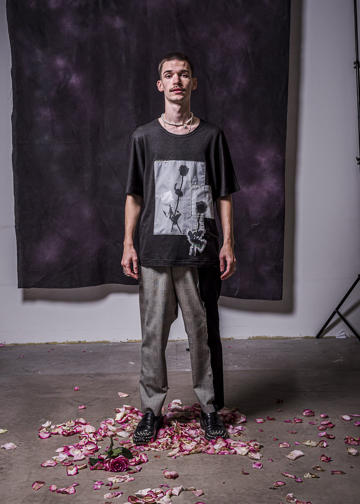sailor_ black t-shirt - flowers on fire | esther bancel.