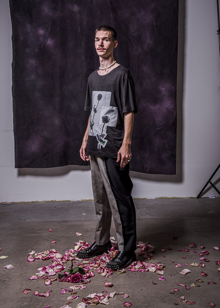 sailor_ black t-shirt - flowers on fire | esther bancel.